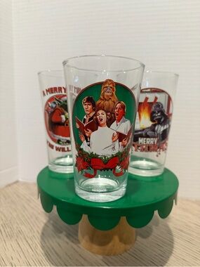 Star Wars 3 pc Glassware Set Collectible Pint Glass Christmas Holiday 16 oz